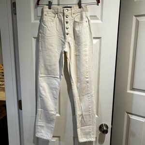 White high waisted straight legged Joe’s jeans